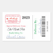 Van Santa Christmas Gift Label Speciale Levering (Voorkant)