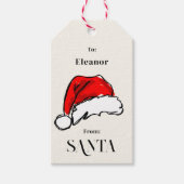 Van Santa Christmas Santa Hat Sketch Cadeaulabel (Voorkant)