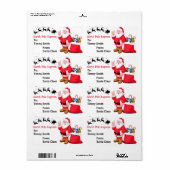 Van Santa Claus Personaliseer de naam van het kind Etiket (Full Sheet)