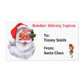 Van Santa Claus Personaliseer de naam van het kind Etiket (Voorkant)