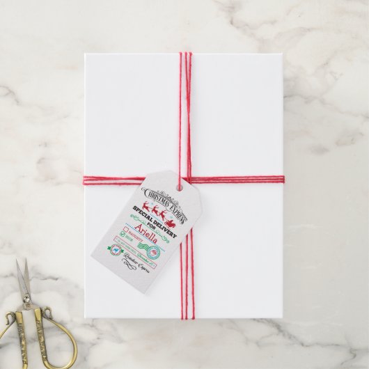 Van Santa Gift Label Cadeaulabel (Met Touw)