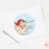 Van Santa naar kind cadeau kerst Ronde Sticker (Envelop)