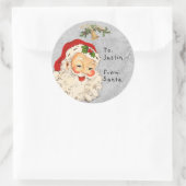  Van Santa naar kind cadeau kerst Ronde Sticker (Tas)