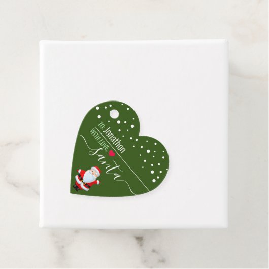 Van Santa Personalized Green kerstcadeaus Label (In situ)