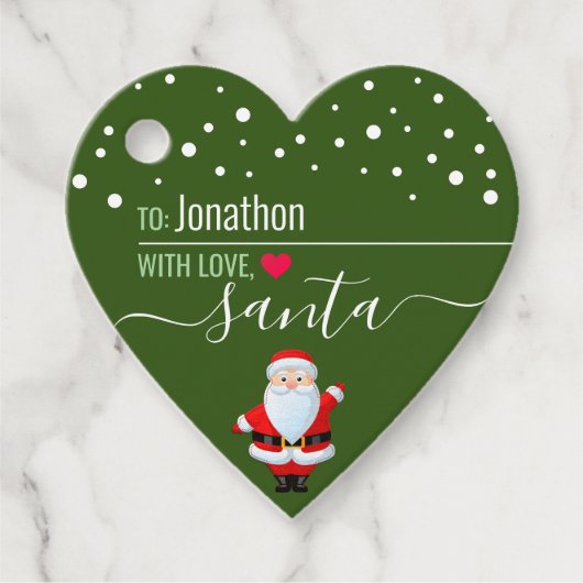 Van Santa Personalized Green kerstcadeaus Label (Voorkant)