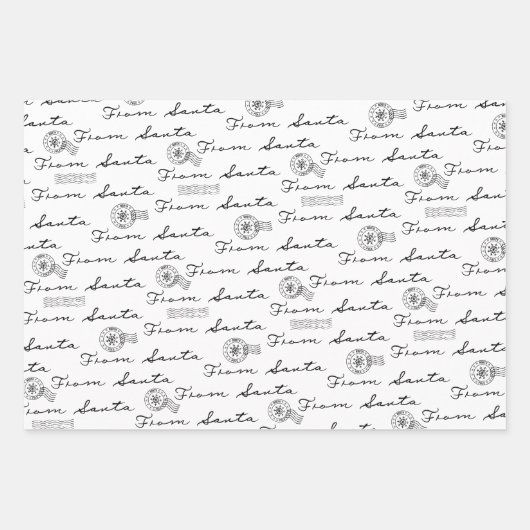 Van Santa Post Parcel Wit Inpakpapier Vel (Voorkant)