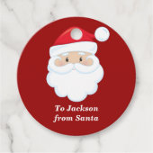 Van Santa Schattige Gepersonaliseerde Kinder Rode  Bedankjes Labels (Voorkant)