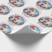 Van Santa Voeg de naam van het kind toe Afro-Ameri Cadeaupapier (Hoek)