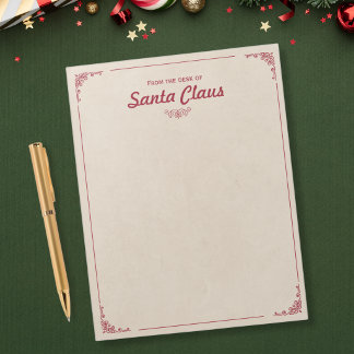 Van Santa's Bureaublad - Vintage Kerstmis Notitieblok