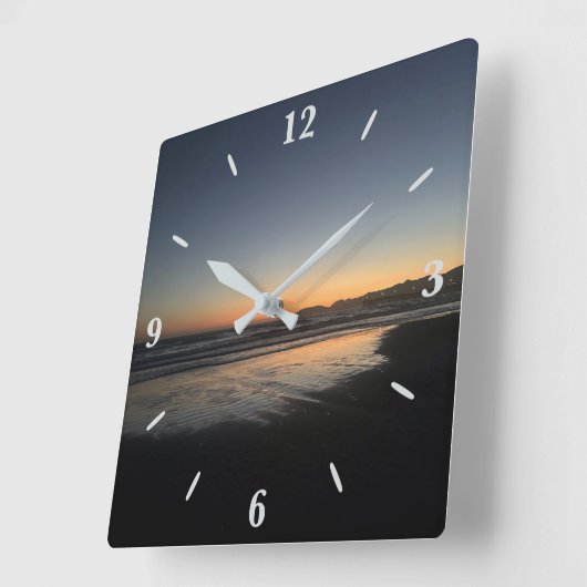 Van schemering tot schemering bij het Beach Photo Vierkante Klok (Hoek)