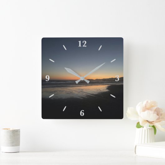 Van schemering tot schemering bij het Beach Photo Vierkante Klok (Huis)