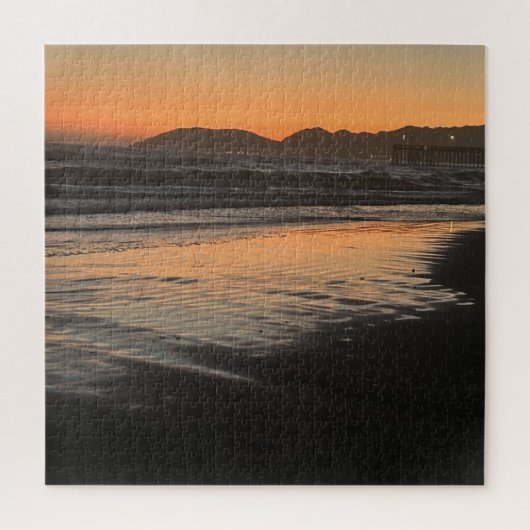 Van schemering tot schemering op het strand Foto a Legpuzzel (Verticaal)