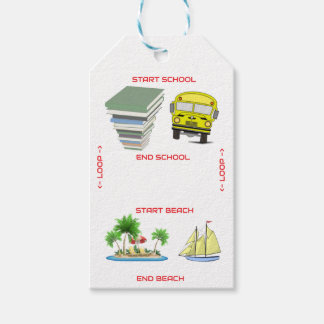 Van school naar strand cadeaulabel