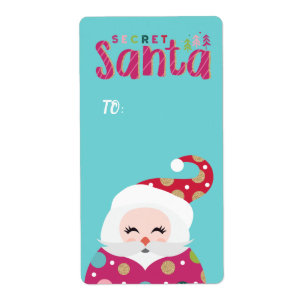 Van Secret Santa   Santa Claus Sticker Gift Label