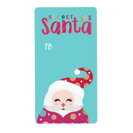 Van Secret Santa | Santa Claus Sticker Gift Label (Voorkant)
