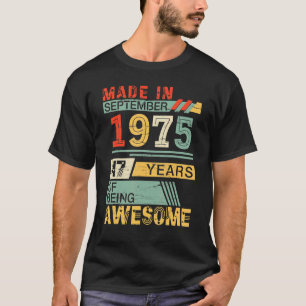 Van september 1975 gelukkig 47 jaar t-shirt