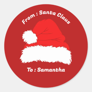 Van Sint Nicolaas rode Kerst Geschenk Ronde Sticker