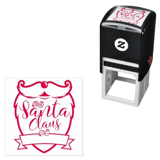 Van Sinterklaas | Fun Santa Beard Brush Script Zelfinktende Stempel (In situ)