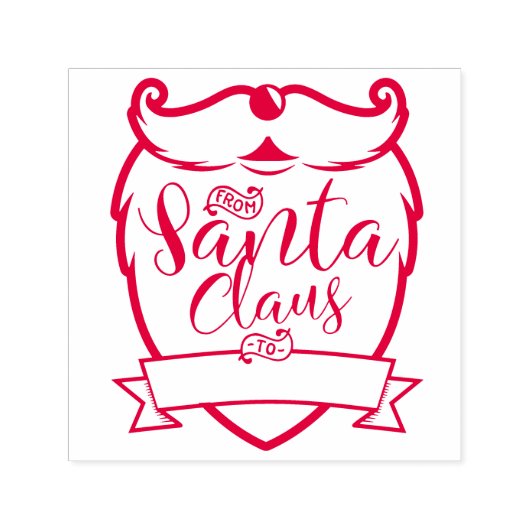 Van Sinterklaas | Fun Santa Beard Brush Script Zelfinktende Stempel (Design)