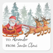 Van Sinterklaas Kinder Kerst Vierkante Sticker (Voorkant)