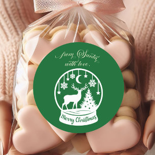 Van Sinterklaas met liefde Sneeuwbol Herten Ronde Sticker