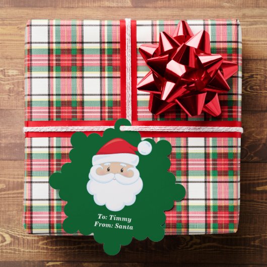 Van Sinterklaas Schattige Aangepaste Groene Kerstc Ornament Kaart (Insitu (Geschenk))