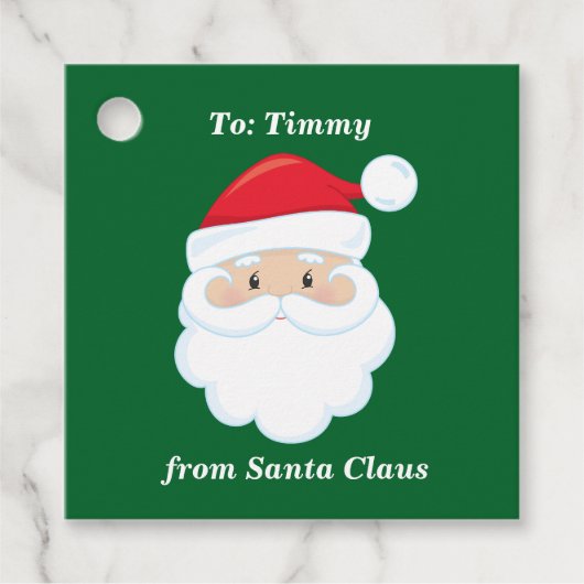 Van Sinterklaas Schattige Aangepaste Groene Kinder Bedankjes Labels (Voorkant)