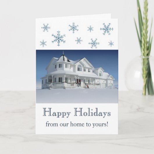 Van thuis naar jou. (wit) feestdagen kaart (Voorkant)