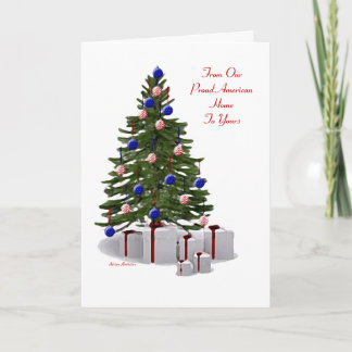 Van Trots Amerikaans Huis Feestdagen Kaart