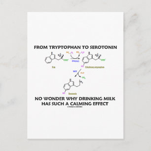 Van tryptofaan tot serotonine (chemie-Humor) Briefkaart