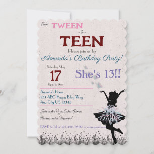 Van Tween naar Teen Uitnodiging