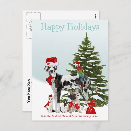 Van uw dierenbediende feestdagenkaart (Voorkant / Achterkant)