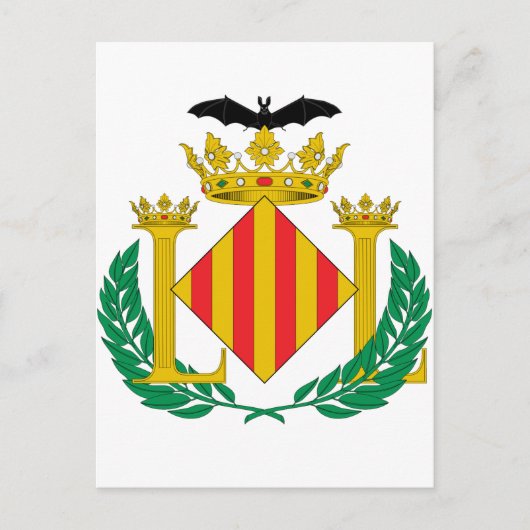 Van Valencia (Spanje) het Wapenschild Briefkaart (Voorkant)