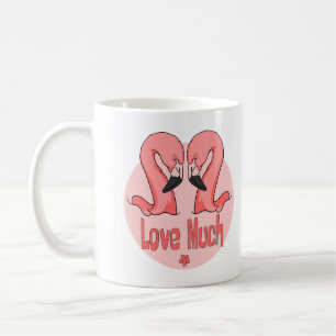 Van veel Kawaii prachtige twee flamingos roze Koffiemok