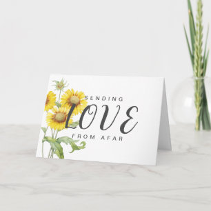 Van verre liefde sturen waterverf zonnebloemen kaart