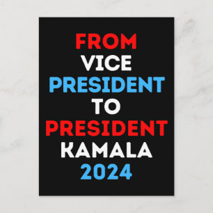 Van Vice President naar President Kamala 2024 VP K Briefkaart