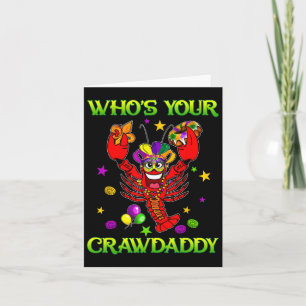 Van wie je Crawdad Crawfish Jester Beads Funny Ma Kaart