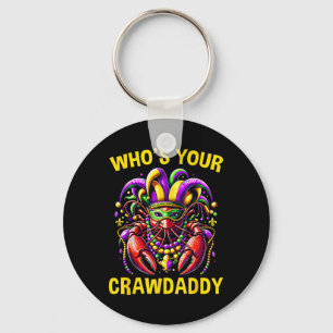 Van wie je Crawdad Crawfish Jester Beads Funny Ma Sleutelhanger