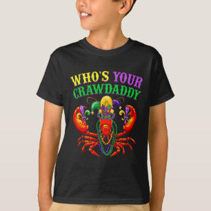 Van wie je Crawdad Crawfish Jester Beads Funny Ma T-shirt