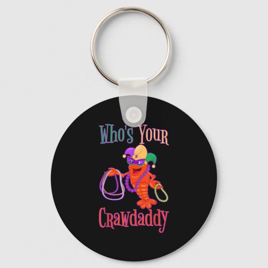 Van wie je Crawpapa Mardi Gras Crawfish Beads Mask Sleutelhanger (Voorkant)