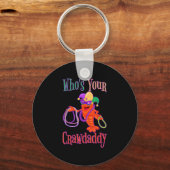 Van wie je Crawpapa Mardi Gras Crawfish Beads Mask Sleutelhanger (Voorkant)