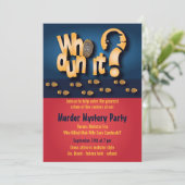 Van wie? Murder Mystery Party Invitation Kaart (Staand voorkant)