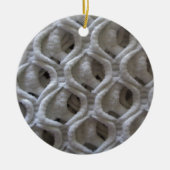 Van-wit gekleurde haakjes bekijken keramisch ornament (Voorkant)