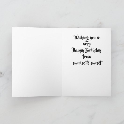 "VAN ZONSOPGANG TOT ZONSONDERGANG FIJNE VERJAARDAG KAART (Binnen)
