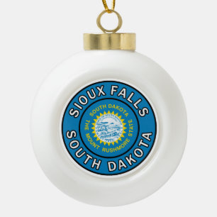 Van Zuid- Sioux Falls Dakota Keramische Bal Ornament
