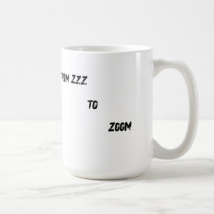 "Van Zzz naar Zoom" T-shirt - Koffiekopje gezicht Koffiemok