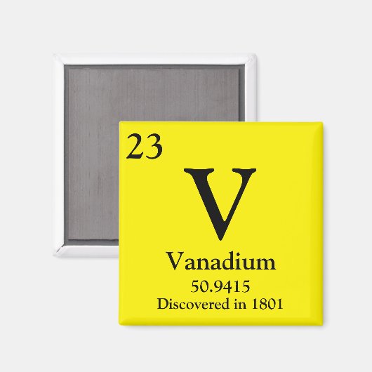 Vanadium Periodiek Tafel Magneet (Voorkant / Achterkant)