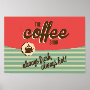 vanaf 1950: Koffiewinkelen Poster