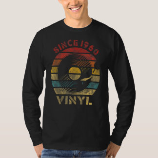 Vanaf 1960 registreert Vinyl Retro muziek T-shirt