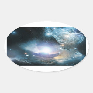 Vanaf de as van de eerste sterren ovale sticker